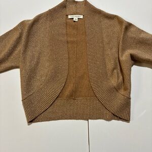 Banana Republic Italian, yarn size, small gold, metallic accent, shrug, cropped